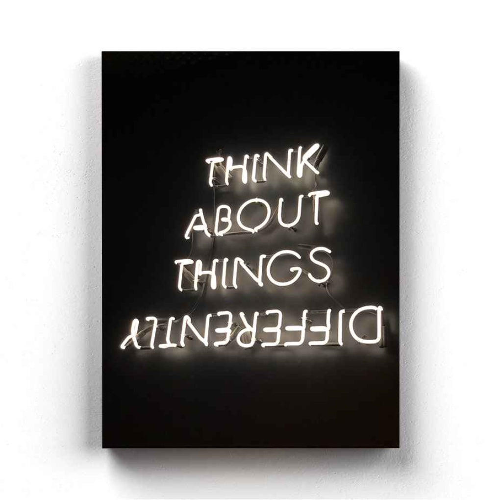Think About Things Differently - Quotes Art Frame For Wall Decor- Funkydecors Xs / Canvas Posters