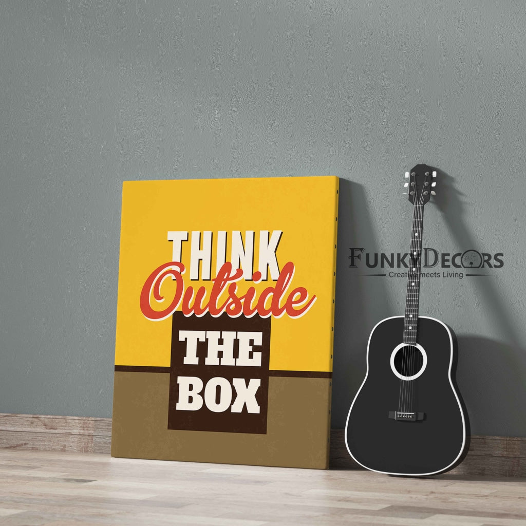 Think Outside The Box - Inspirational Quotes Art Frame For Wall Decor- Funkydecors Posters Prints &