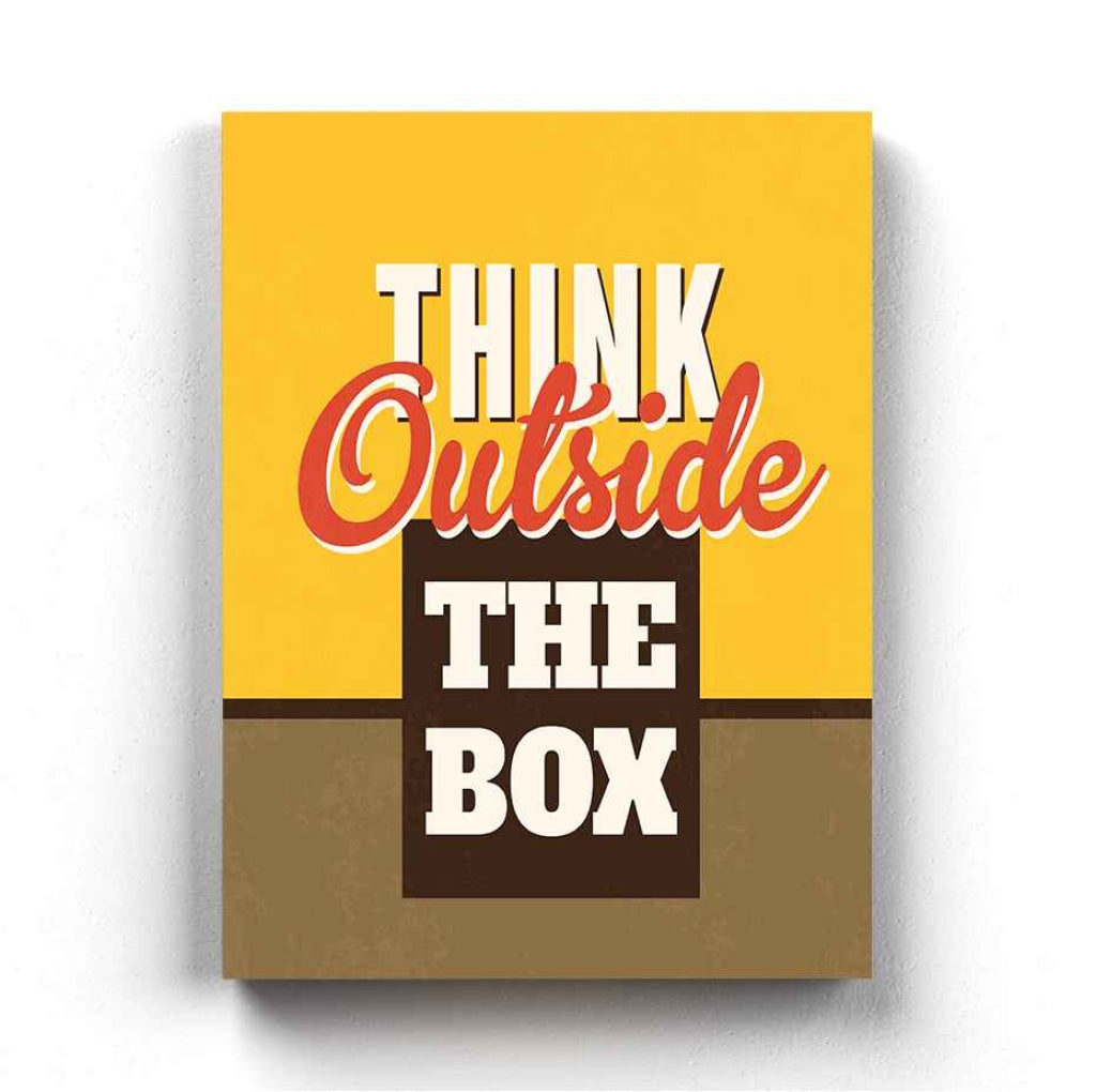 Think Outside The Box - Inspirational Quotes Art Frame For Wall Decor- Funkydecors Xs / Canvas
