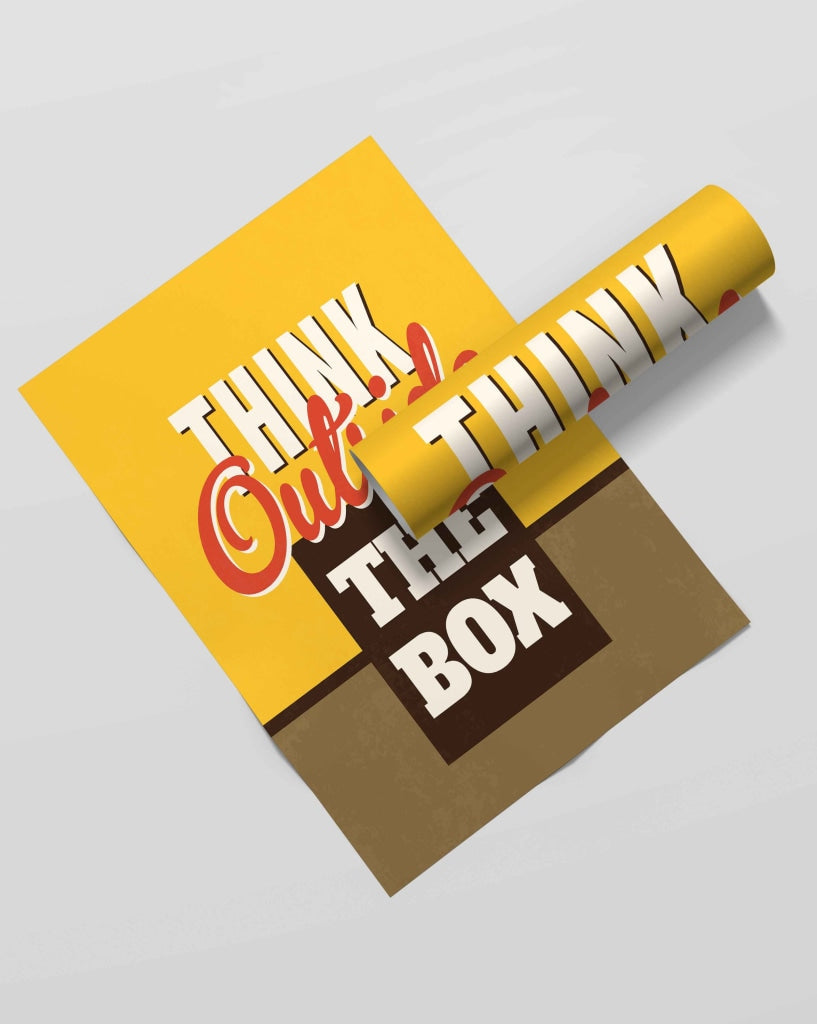 Think Outside The Box - Inspirational Quotes Art Frame For Wall Decor- Funkydecors Xs / Roll Posters