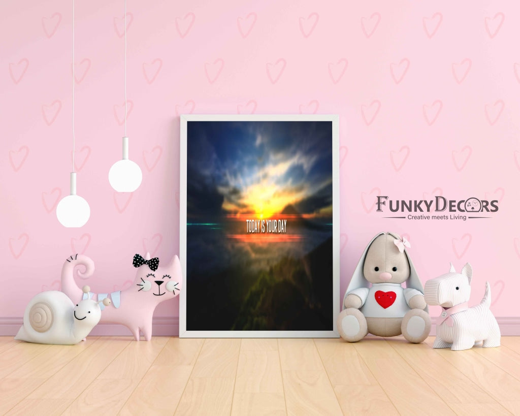 This Is Your Day - Motivation Quotes Art Frame For Wall Decor- Funkydecors Posters Prints &amp; Visual