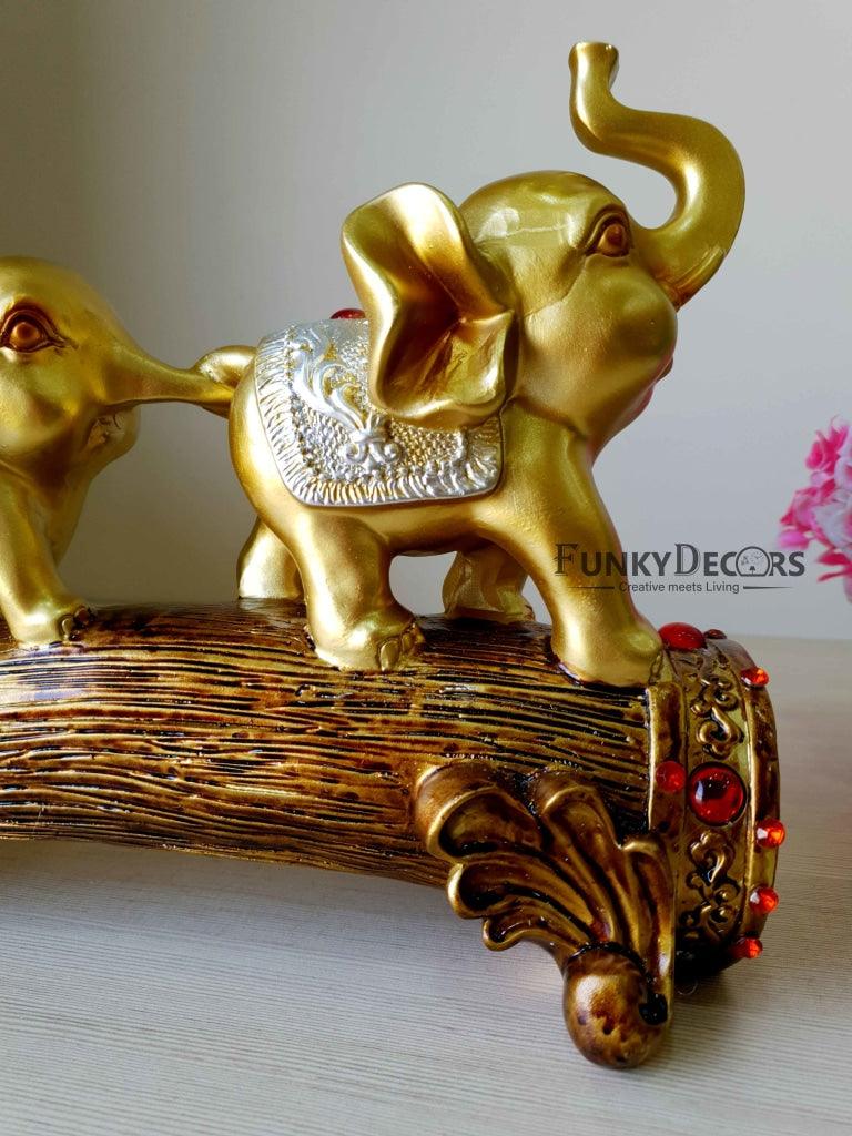 Three Elephant Sculpture Figurines Statue For Tv Cabinet Bookshelf Bedroom Decorative Showpiece