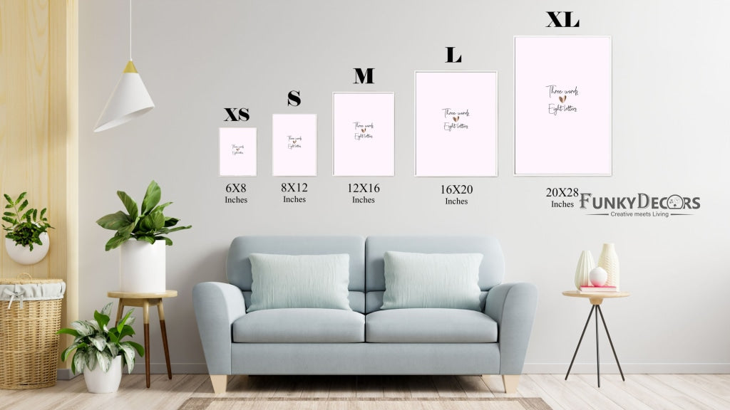 Three Words Eight Letter I Love You Quotes Art Frame For Wall Decor- Funkydecors Posters Prints &amp;