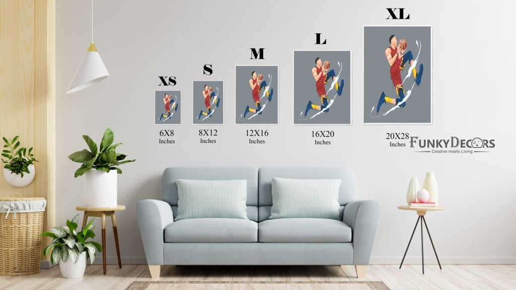 Throwball - Sports Art Frame For Wall Decor- Funkydecors Posters Prints & Visual Artwork