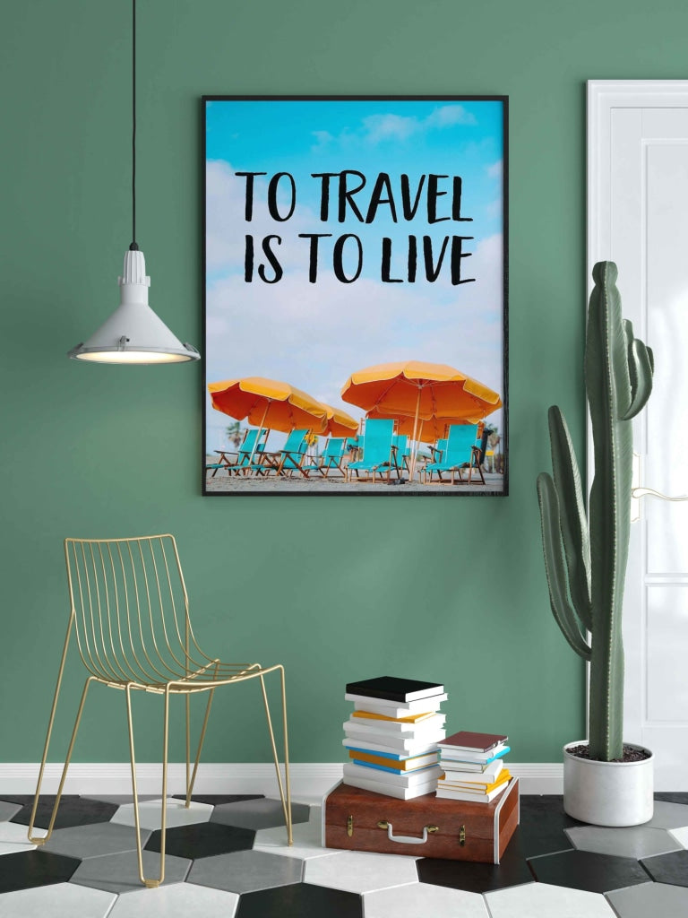 To Travel Is Live - Life Quotes Art Frame For Wall Decor- Funkydecors Xs / Black Posters Prints &