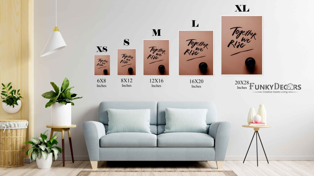 Together We Rise Quotes Art Frame For Wall Decor- Funkydecors Posters Prints & Visual Artwork