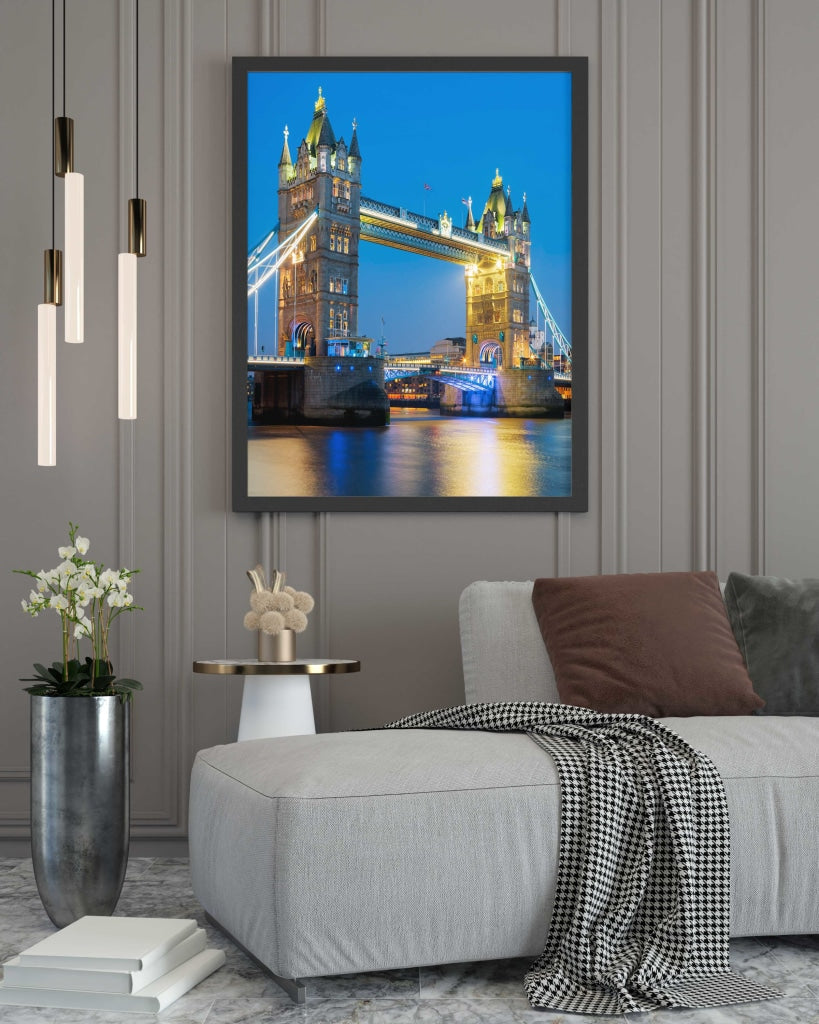 Tower Bridge - Architectural Art Frame For Wall Decor- Funkydecors Xs / Black Posters Prints &amp;