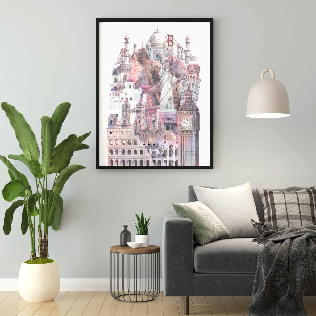 Travel Diaries - Art Frame For Wall Decor- Funkydecors Xs / Black Posters Prints &amp; Visual Artwork