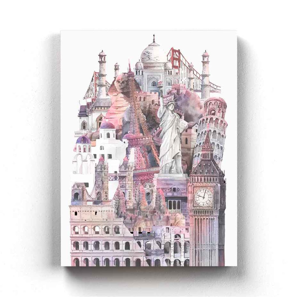 Travel Diaries - Art Frame For Wall Decor- Funkydecors Xs / Canvas Posters Prints &amp; Visual Artwork