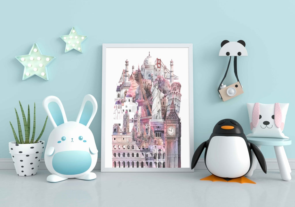 Travel Diaries - Art Frame For Wall Decor- Funkydecors Xs / White Posters Prints &amp; Visual Artwork
