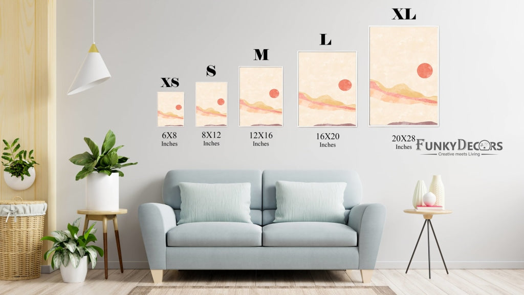 Under The Moon- Abstract 3 Panels Art Frame For Wall Decor- Funkydecors Posters Prints & Visual
