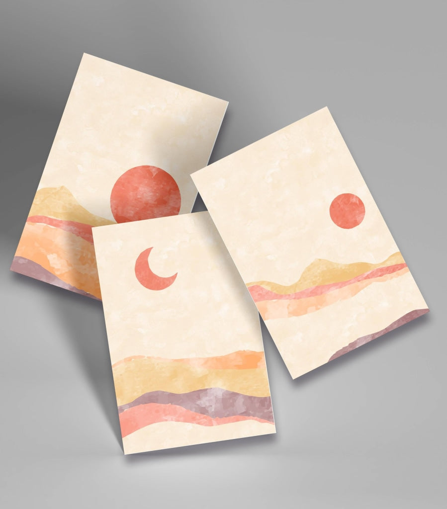 Under The Moon- Abstract 3 Panels Art Frame For Wall Decor- Funkydecors Xs / Roll Posters Prints &amp;