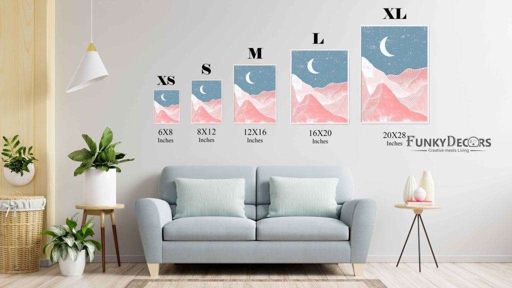Under The Moon - Minimal Art Frame For Wall Decor- Funkydecors Posters Prints &amp; Visual Artwork
