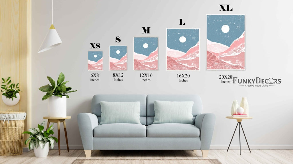 Under The Moon - Minimal Art Frame For Wall Decor- Funkydecors Posters Prints & Visual Artwork
