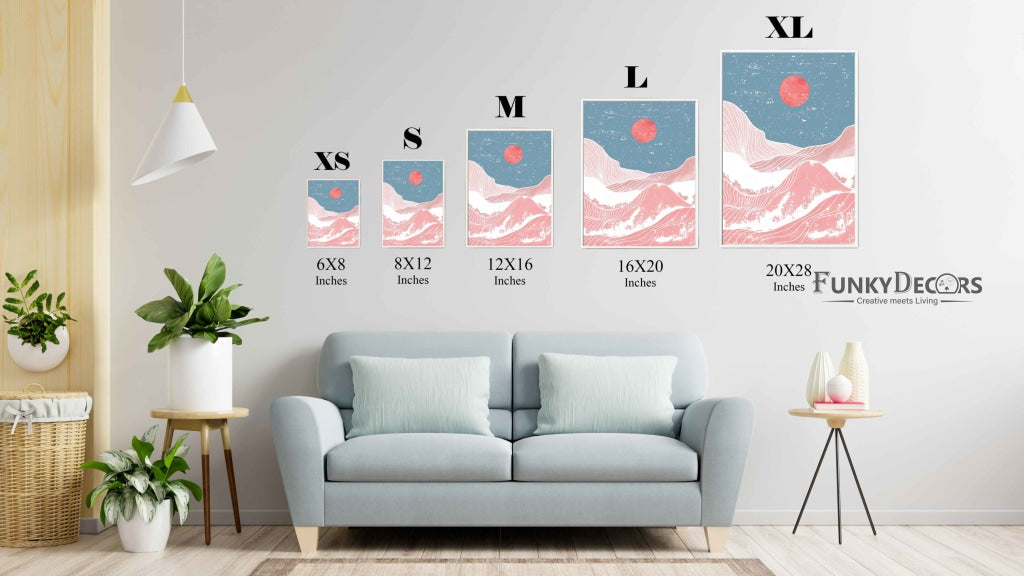 Under The Moon - Minimal Art Frame For Wall Decor- Funkydecors Posters Prints &amp; Visual Artwork