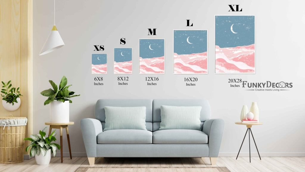 Under The Moon - Minimal Art Frame For Wall Decor- Funkydecors Posters Prints & Visual Artwork