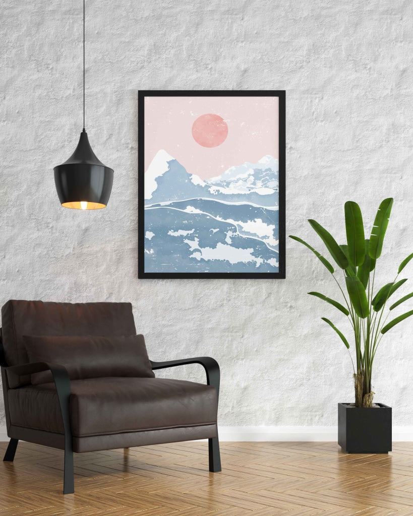 Under The Moon - Minimal Art Frame For Wall Decor- Funkydecors Xs / Black Posters Prints &amp; Visual