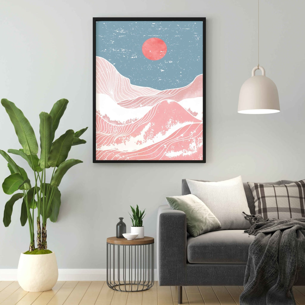 Under The Moon - Minimal Art Frame For Wall Decor- Funkydecors Xs / Black Posters Prints & Visual