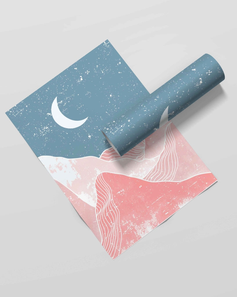 Under The Moon - Minimal Art Frame For Wall Decor- Funkydecors Xs / Roll Posters Prints &amp; Visual