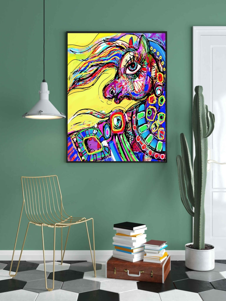 Unicorn Pop Art Frame For Wall Decor- Funkydecors Xs / Black Posters Prints & Visual Artwork