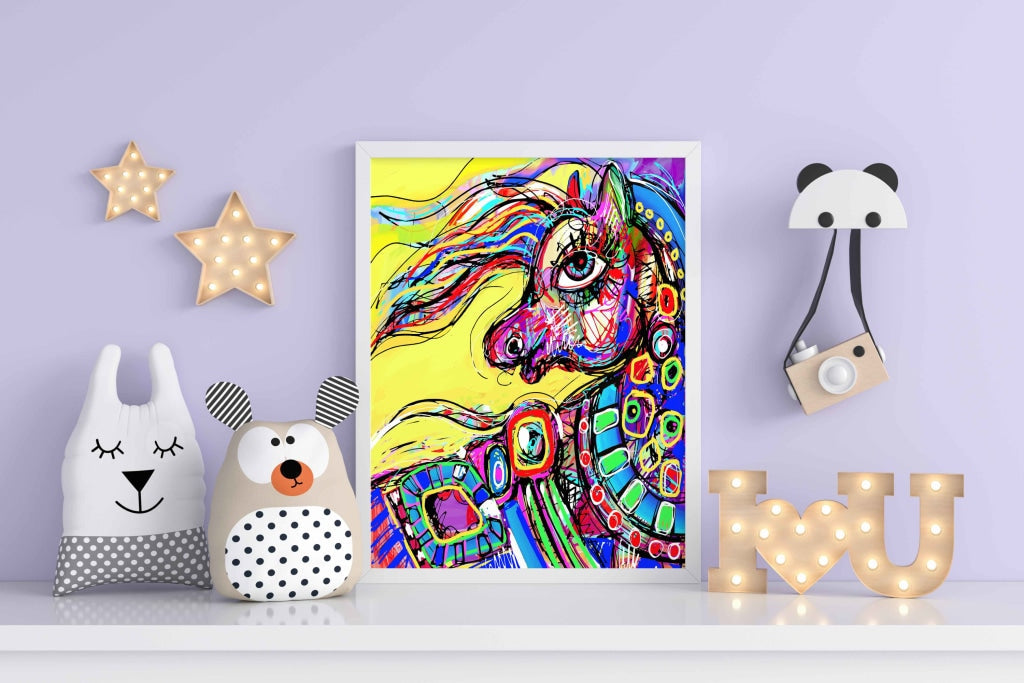 Unicorn Pop Art Frame For Wall Decor- Funkydecors Xs / White Posters Prints &amp; Visual Artwork