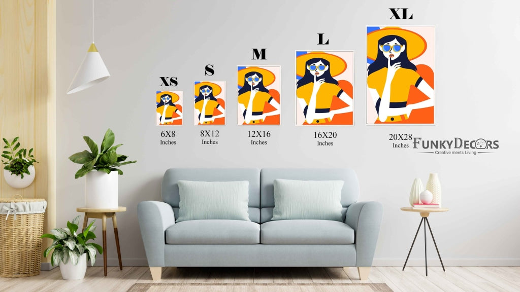 Vibrant Women Portrait Art Frame For Wall Decor- Funkydecors Posters Prints & Visual Artwork
