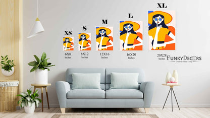 Vibrant Women Portrait Art Frame For Wall Decor- Funkydecors Posters Prints & Visual Artwork