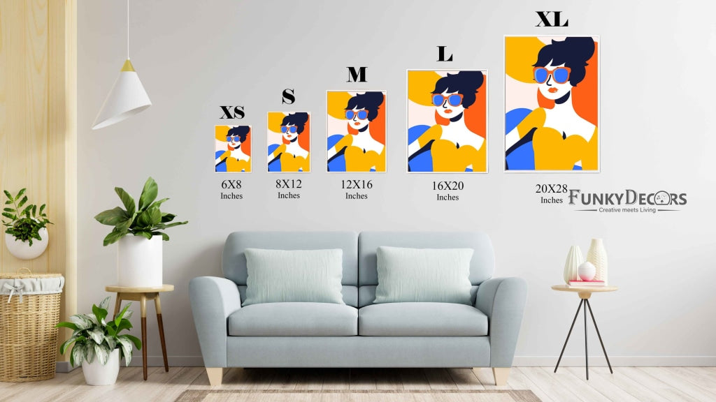 Vibrant Women Portrait Art Frame For Wall Decor- Funkydecors Posters Prints & Visual Artwork
