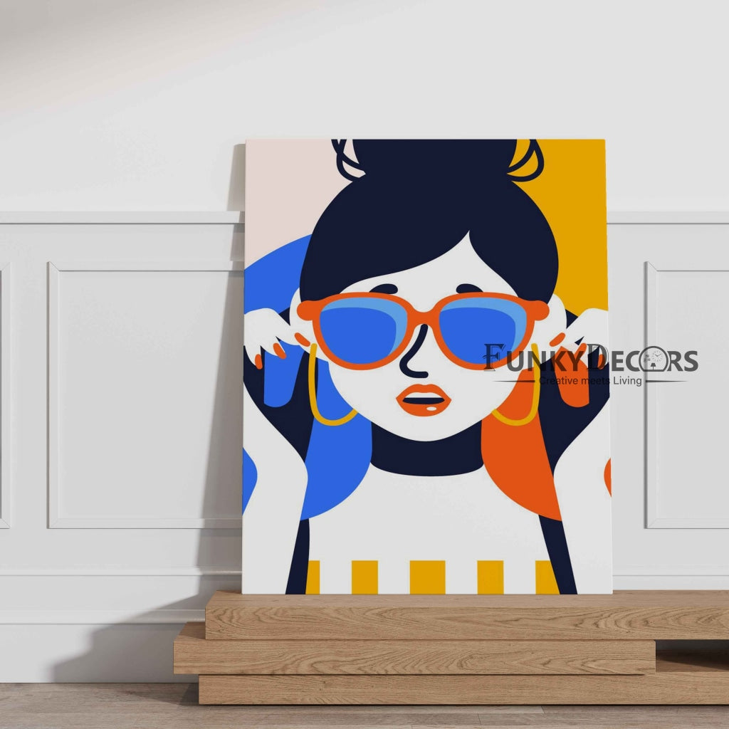 Vibrant Women Portrait Art Frame For Wall Decor- Funkydecors Posters Prints & Visual Artwork