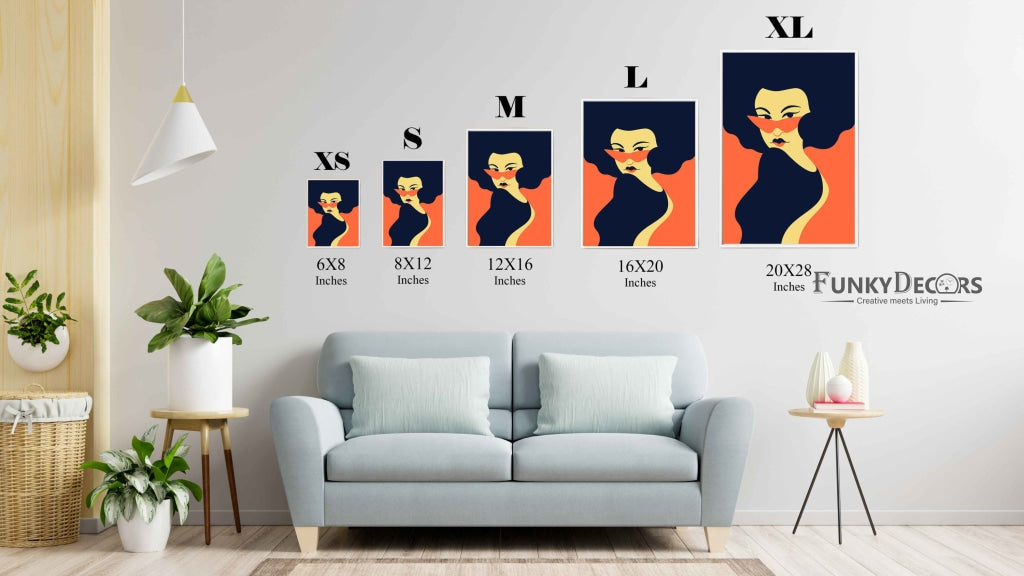 Vibrant Women Portrait Art Frame For Wall Decor- Funkydecors Posters Prints & Visual Artwork