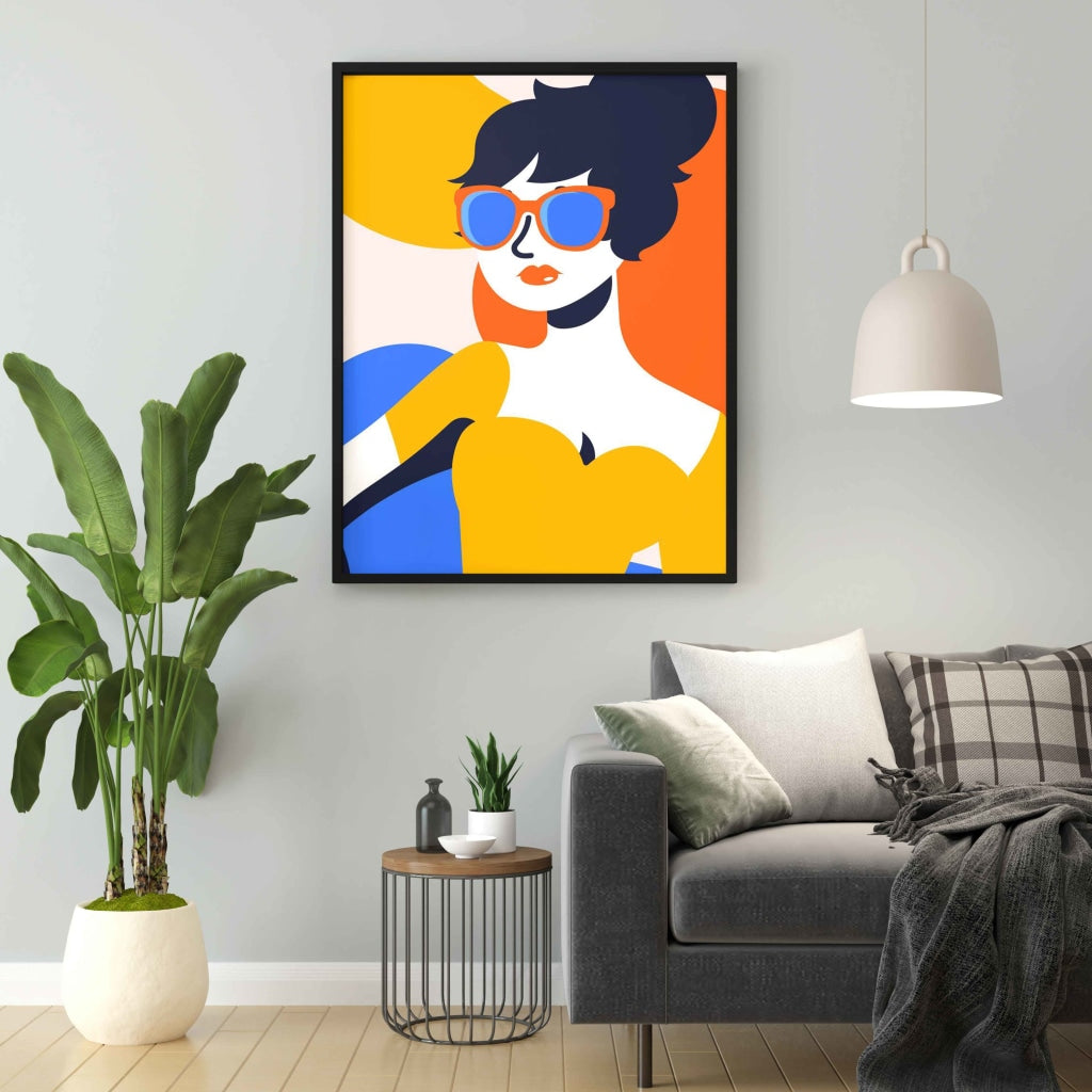 Vibrant Women Portrait Art Frame For Wall Decor- Funkydecors Xs / Black Posters Prints & Visual