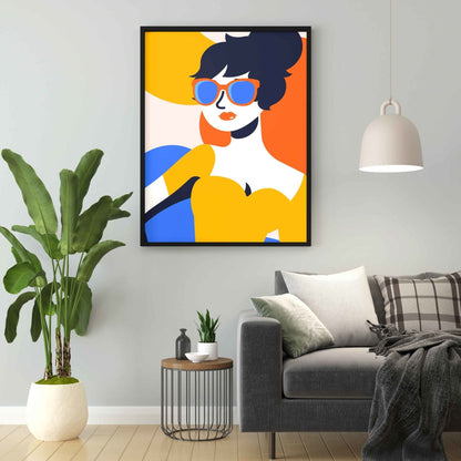 Vibrant Women Portrait Art Frame For Wall Decor- Funkydecors Xs / Black Posters Prints & Visual
