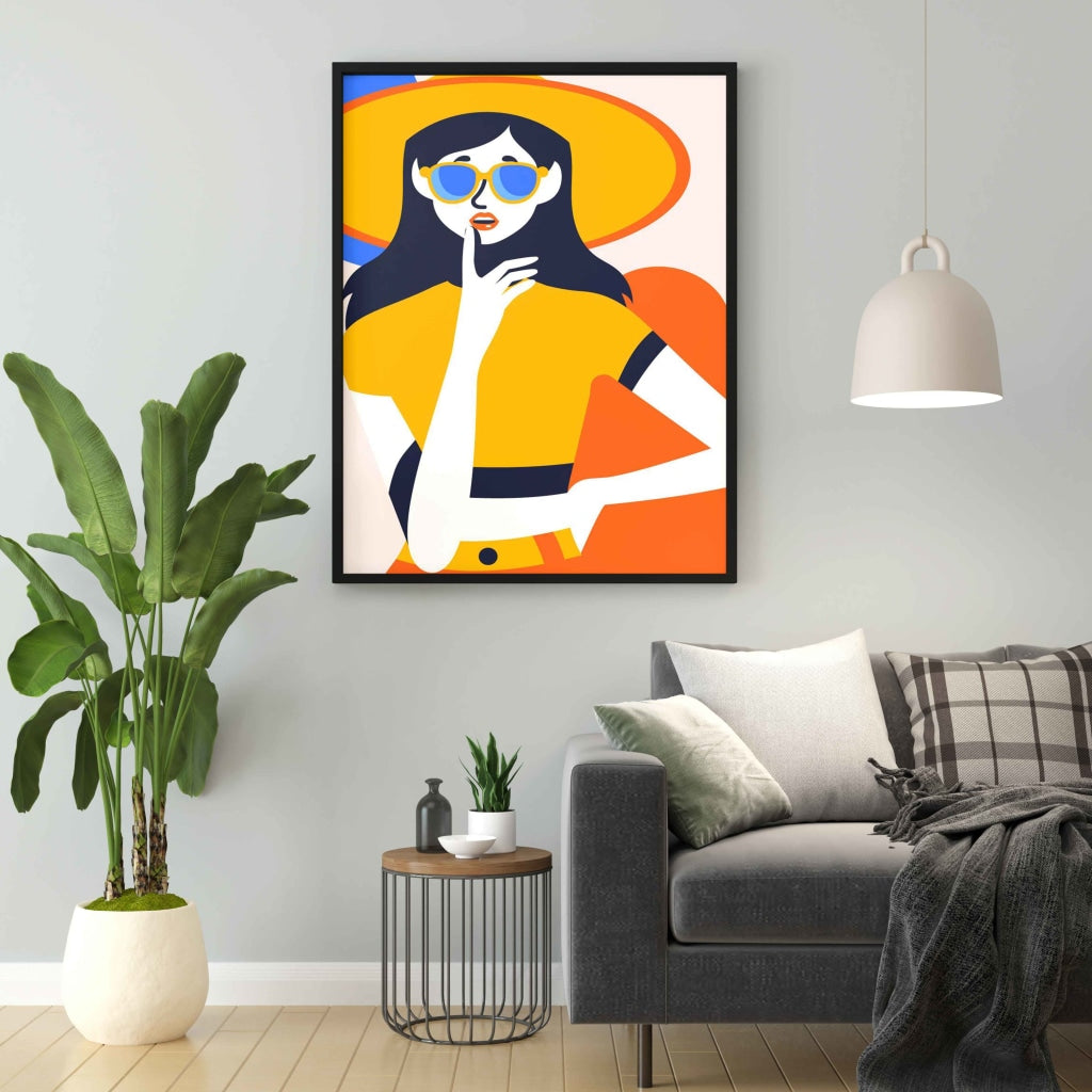 Vibrant Women Portrait Art Frame For Wall Decor- Funkydecors Xs / Black Posters Prints & Visual
