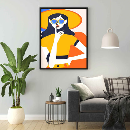 Vibrant Women Portrait Art Frame For Wall Decor- Funkydecors Xs / Black Posters Prints & Visual