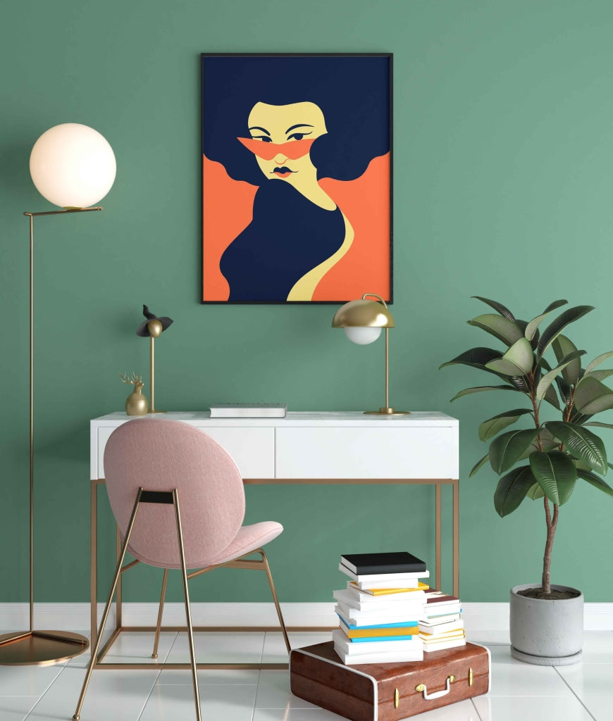 Vibrant Women Portrait Art Frame For Wall Decor- Funkydecors Xs / Black Posters Prints & Visual