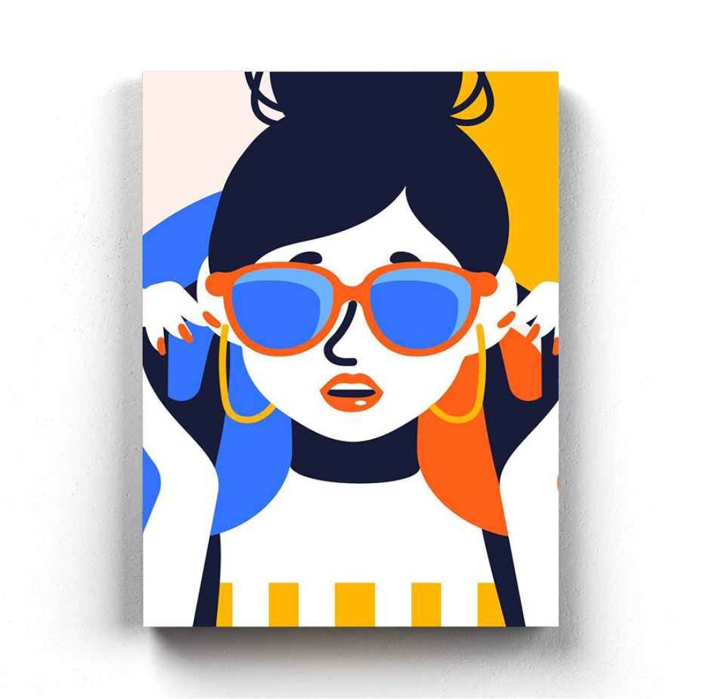 Vibrant Women Portrait Art Frame For Wall Decor- Funkydecors Xs / Canvas Posters Prints & Visual