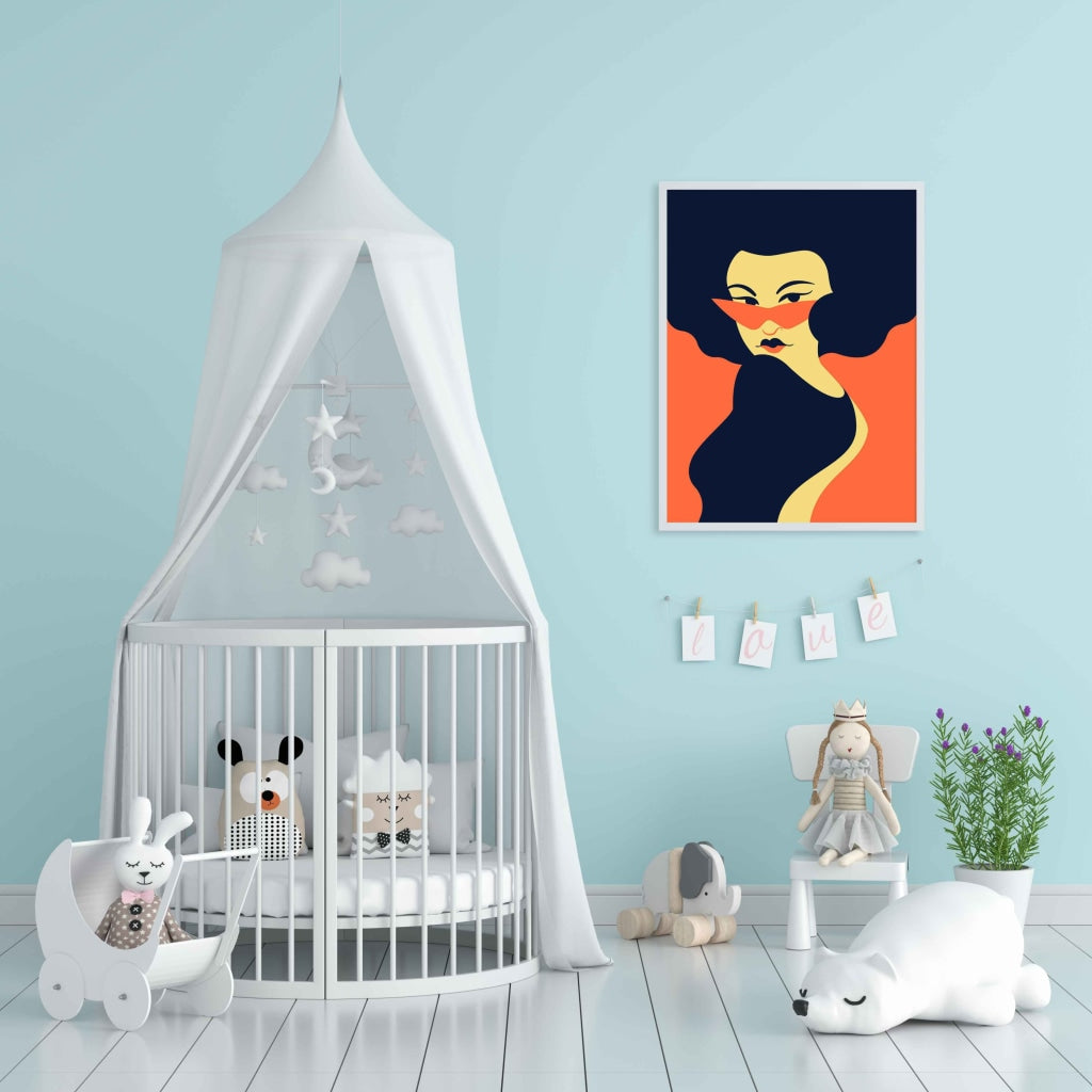 Vibrant Women Portrait Art Frame For Wall Decor- Funkydecors Xs / White Posters Prints & Visual