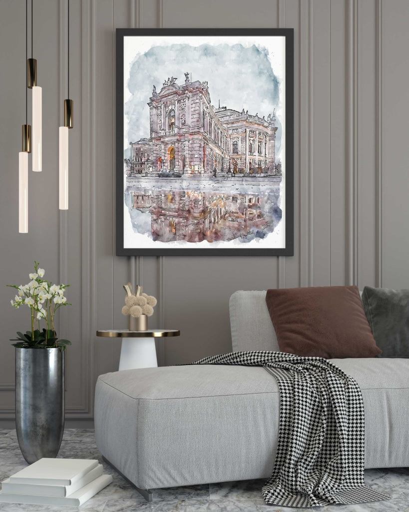 Vintage Architectural Art Frame For Wall Decor- Funkydecors Xs / Black Posters Prints &amp; Visual