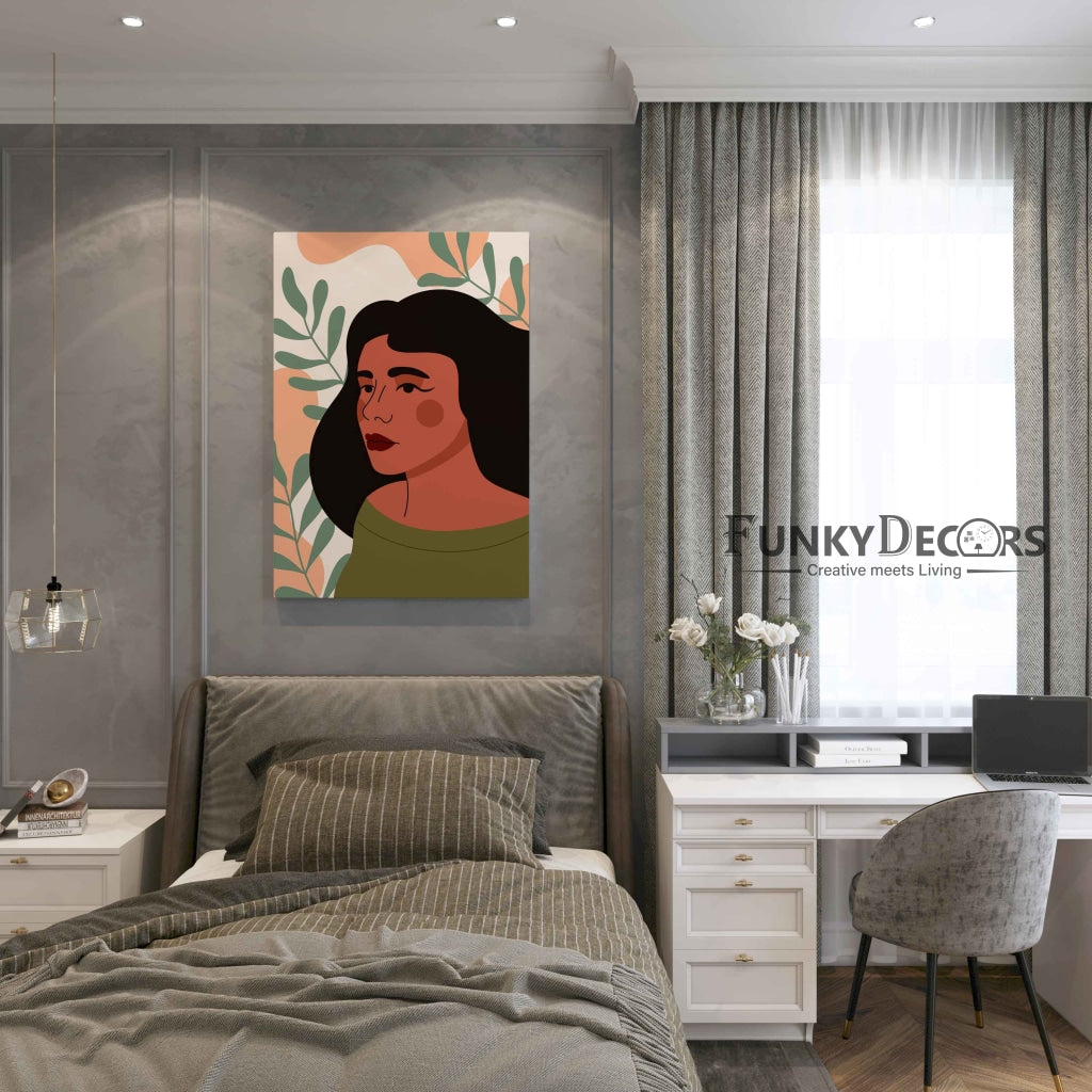 Vintage Girl Portrait Art Frame For Wall Decor- Funkydecors Posters Prints & Visual Artwork