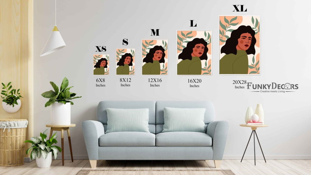 Vintage Girl Portrait Art Frame For Wall Decor- Funkydecors Posters Prints & Visual Artwork