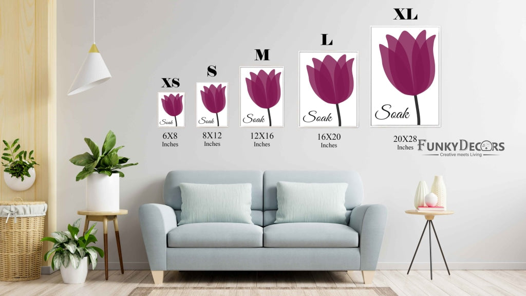 Violet Floral Art Frame For Wall Decor- Funkydecors Posters Prints & Visual Artwork