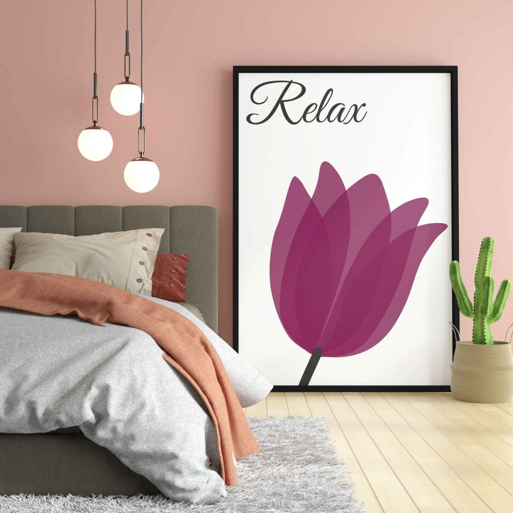 Violet Floral Art Frame For Wall Decor- Funkydecors Xs / Black Posters Prints &amp; Visual Artwork