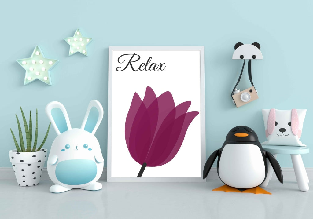 Violet Floral Art Frame For Wall Decor- Funkydecors Xs / White Posters Prints &amp; Visual Artwork