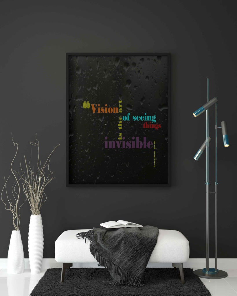 Vision Is The Art Of Seeing Things Invisible - Motivation Quotes Frame For Wall Decor- Funkydecors