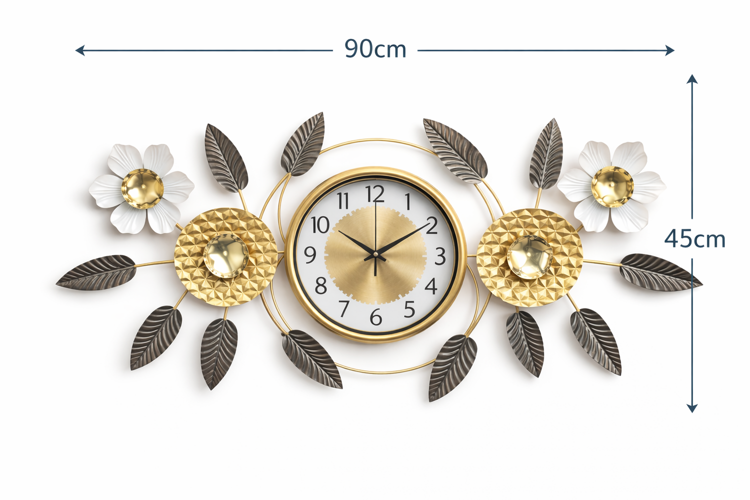 wall clock size 90x45 cm dimensions