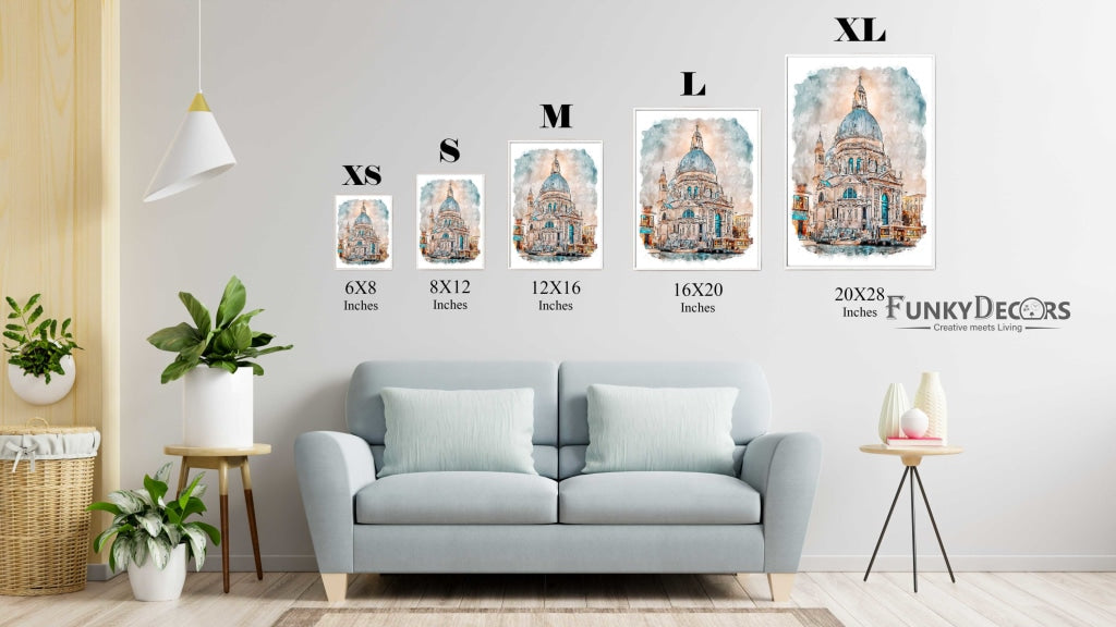 Watercolour Art - Architectural Frame For Wall Decor- Funkydecors Posters Prints & Visual Artwork