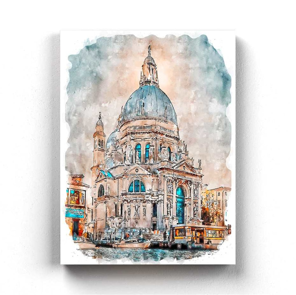 Watercolour Art - Architectural Frame For Wall Decor- Funkydecors Xs / Canvas Posters Prints &