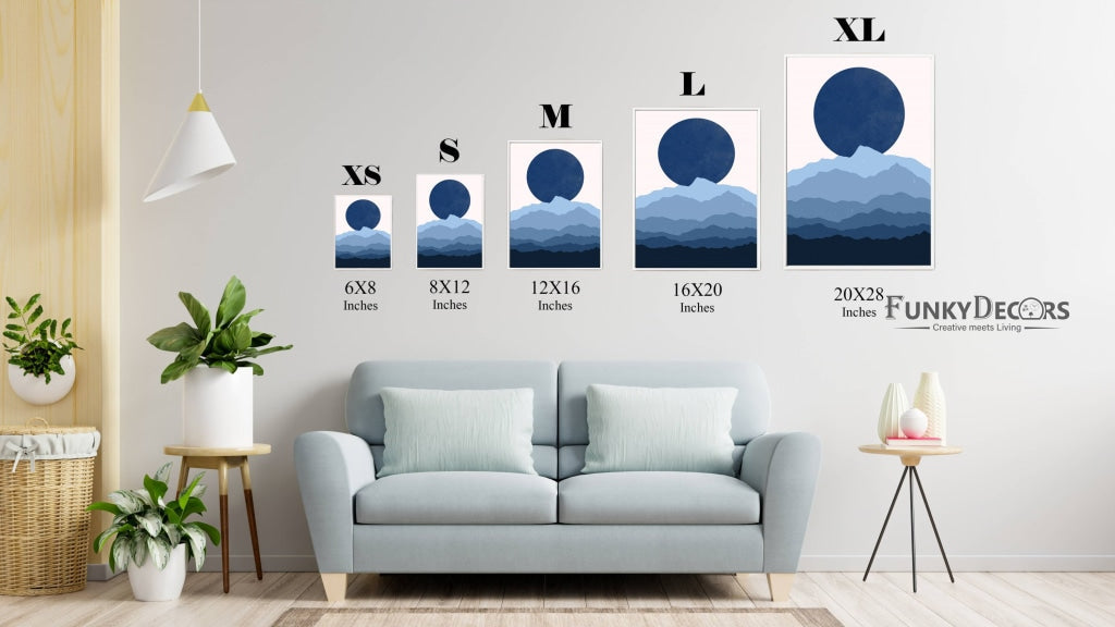 Wave Of Mountains - Abstract 3 Panels Art Frame For Wall Decor- Funkydecors Posters Prints &amp; Visual