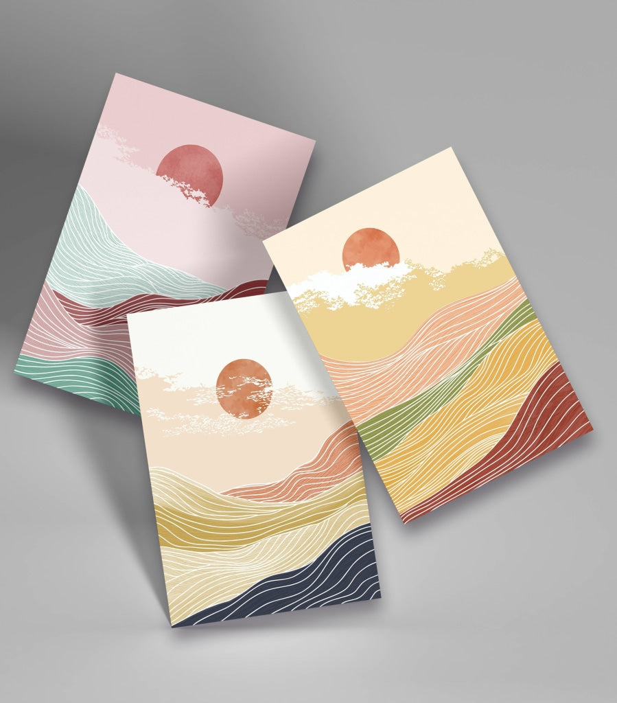 Wavy Strings - Minimal 3 Panels Art Frame For Wall Decor- Funkydecors Xs / Roll Posters Prints &amp;