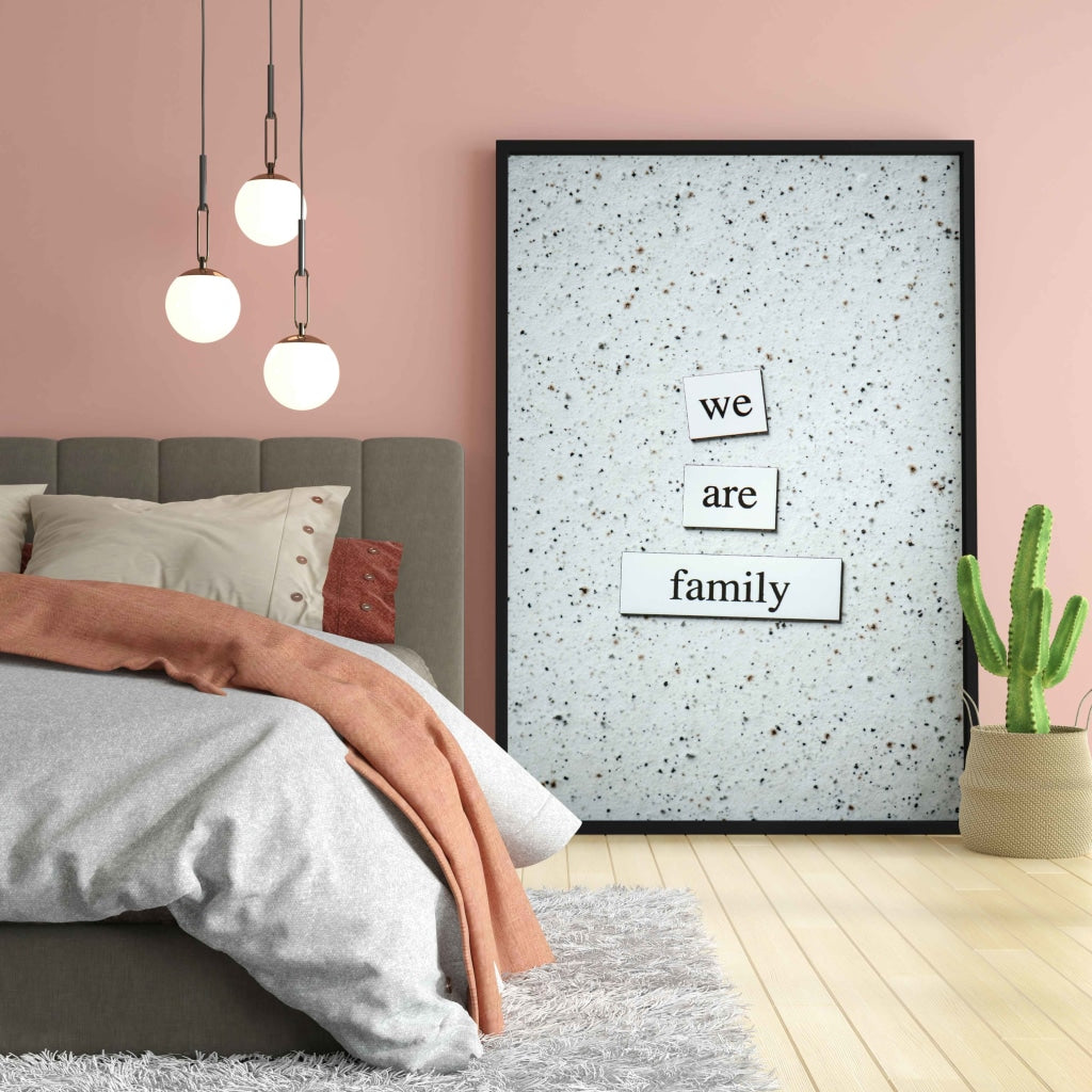 We Are Family - Love Quotes Art Frame For Wall Decor- Funkydecors Xs / Black Posters Prints &amp; Visual